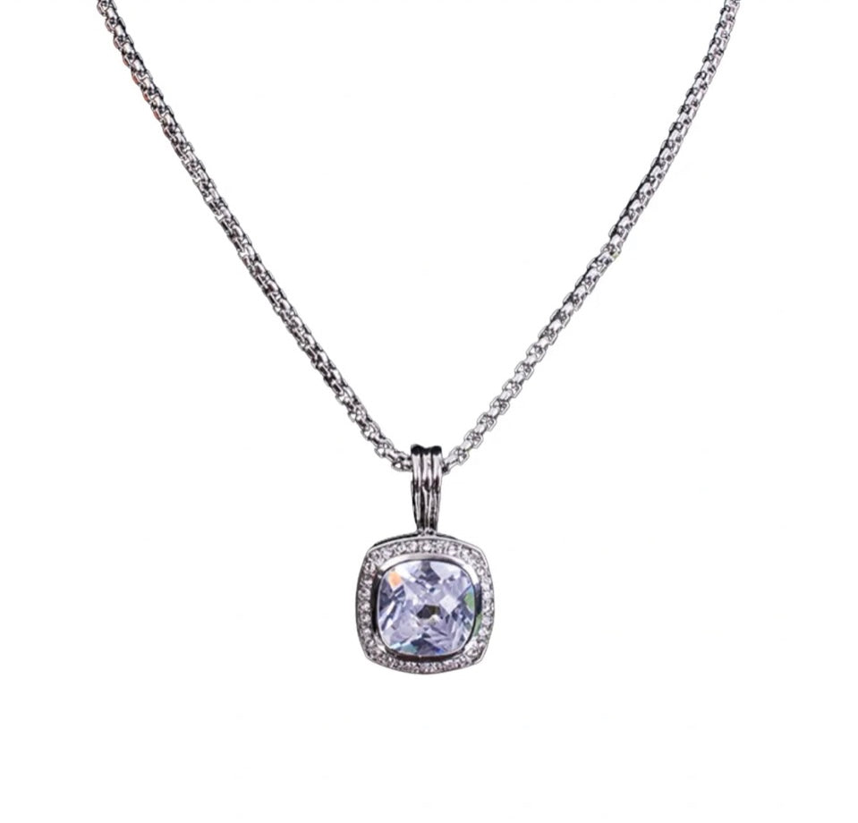 Cushion Cut Pendant Necklace