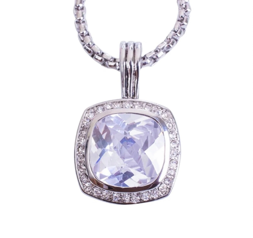 Cushion Cut Pendant Necklace