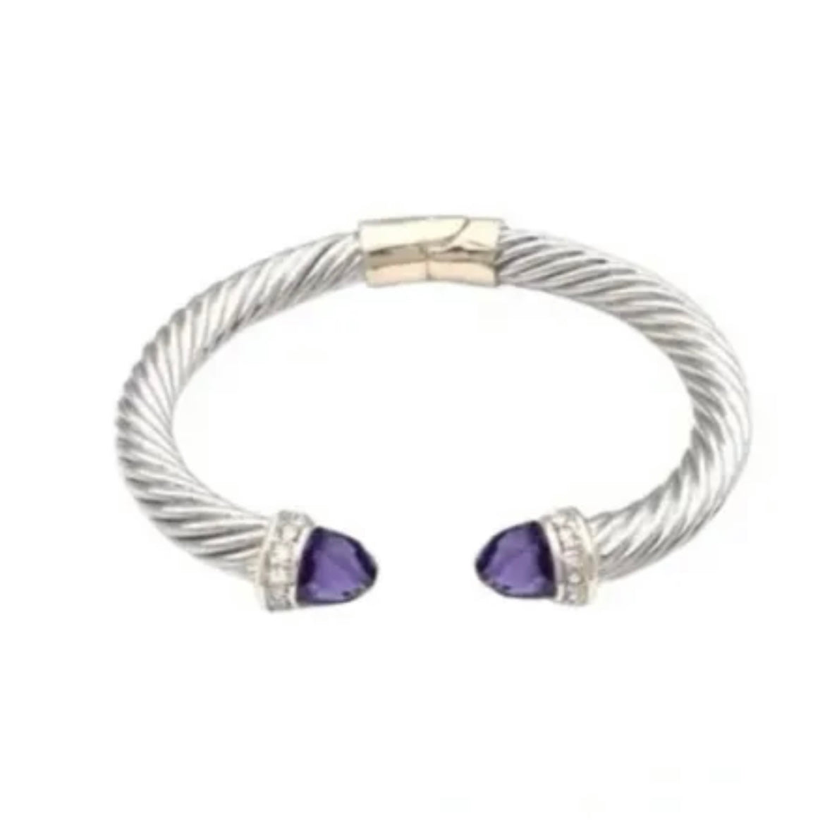 Two Tone Cable Cuff Bangle